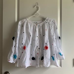 Crown & Ivy floral pompom top